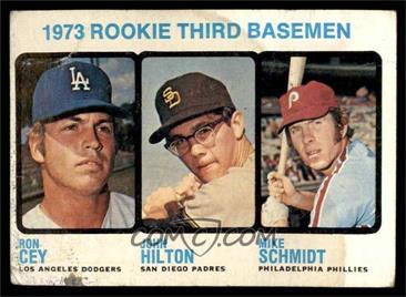 1973 Topps - [Base] #615 - High # - 1973 Rookie Third Basemen (Ron Cey, John Hilton, Mike Schmidt) [FAIR]