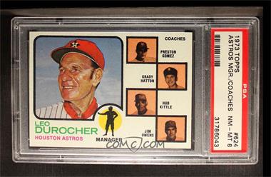 1973 Topps - [Base] #624 - High # - Leo Durocher, Preston Gomez, Grady Hatton, Hub Kittle, Jim Owens [PSA 8 NM‑MT]