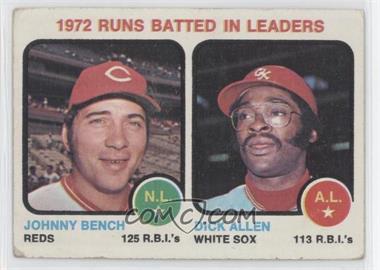 1973 Topps - [Base] #63 - League Leaders - Johnny Bench, Dick Allen [Noted]
