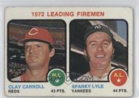 League Leaders - Clay Carroll, Sparky Lyle [COMC RCR Poor]