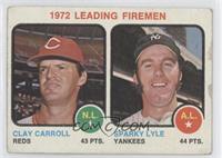 League Leaders - Clay Carroll, Sparky Lyle [COMC RCR Poor]