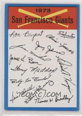 1973 Topps - Team Checklists #_SAFG.1 - San Francisco Giants (One Star on Back)