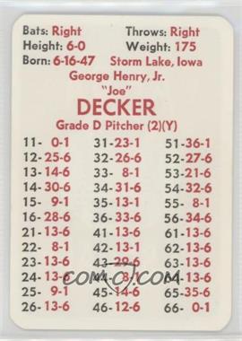 1974 APBA Baseball 1973 Season - [Base] #_JODE - Joe Decker