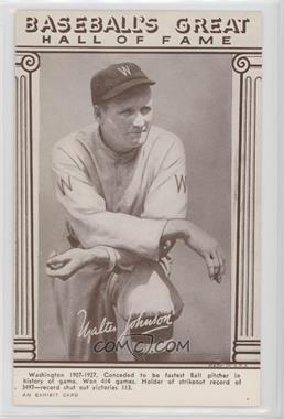 1974 Exhibits Baseball's Great Hall of Fame - [Base] - Sepia Ink #_WAJO - Walter Johnson