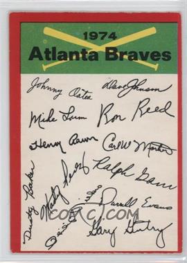 1974 O-Pee-Chee - Team Checklists #_ATBR - Atlanta Braves