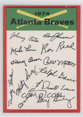 1974 O-Pee-Chee - Team Checklists #_ATBR - Atlanta Braves