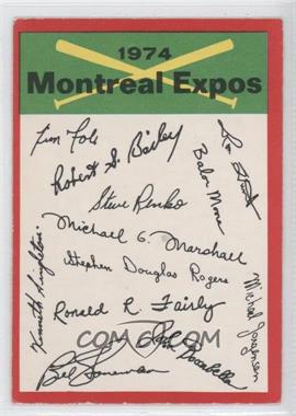 1974 O-Pee-Chee - Team Checklists #_MOEX - Montreal Expos Team [Good to VG‑EX]