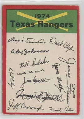 1974 O-Pee-Chee - Team Checklists #_TERA - Texas Rangers [Poor to Fair]