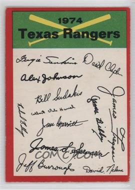 1974 O-Pee-Chee - Team Checklists #_TERA - Texas Rangers [Good to VG‑EX]