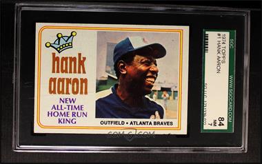 1974 Topps - [Base] #1 - Hank Aaron [SGC 84 NM 7]