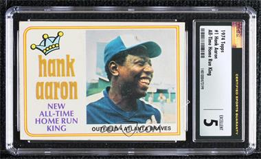 1974 Topps - [Base] #1 - Hank Aaron [CSG 5 Excellent]