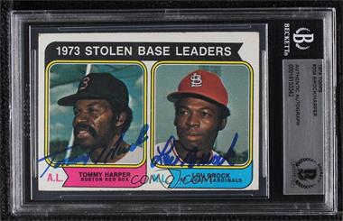 1974 Topps - [Base] #204 - League Leaders - Lou Brock, Tommy Harper [BAS BGS Authentic]