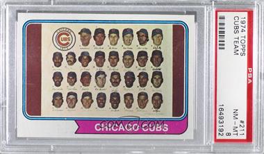 1974 Topps - [Base] #211 - Chicago Cubs Team [PSA 8 NM‑MT]