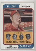 Cardinals Coaches (Red Schoendienst, Barney Schultz, George Kissell, Johnny Lew…