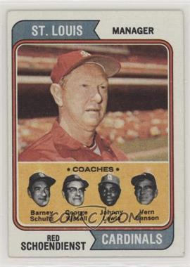 1974 Topps - [Base] #236 - Cardinals Coaches (Red Schoendienst, Barney Schultz, George Kissell, Johnny Lewis, Vern Benson)