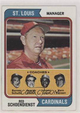 1974 Topps - [Base] #236 - Cardinals Coaches (Red Schoendienst, Barney Schultz, George Kissell, Johnny Lewis, Vern Benson)