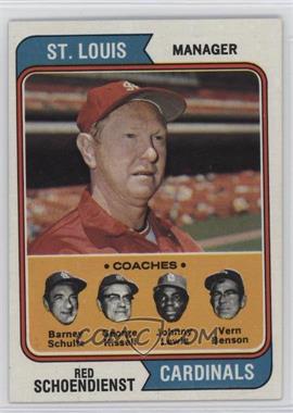 1974 Topps - [Base] #236 - Cardinals Coaches (Red Schoendienst, Barney Schultz, George Kissell, Johnny Lewis, Vern Benson)