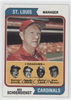 Cardinals Coaches (Red Schoendienst, Barney Schultz, George Kissell, Johnny Lew…