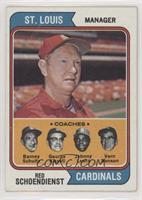 Cardinals Coaches (Red Schoendienst, Barney Schultz, George Kissell, Johnny Lew…