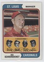 Cardinals Coaches (Red Schoendienst, Barney Schultz, George Kissell, Johnny Lew…