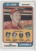 Cardinals Coaches (Red Schoendienst, Barney Schultz, George Kissell, Johnny Lew…