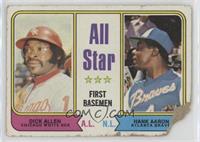 All Star First Basemen - Dick Allen, Hank Aaron [Poor to Fair]