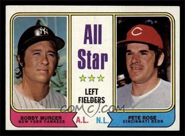 1974 Topps - [Base] #336 - All Star Left Fielders - Bobby Murcer, Pete Rose [VG]