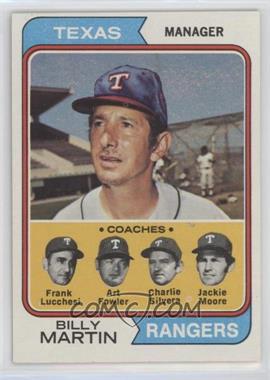 1974 Topps - [Base] #379 - Rangers Coaches (Billy Martin, Frank Lucchesi, Art Fowler, Charlie Silvera, Jackie Moore)