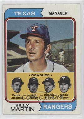 1974 Topps - [Base] #379 - Rangers Coaches (Billy Martin, Frank Lucchesi, Art Fowler, Charlie Silvera, Jackie Moore)