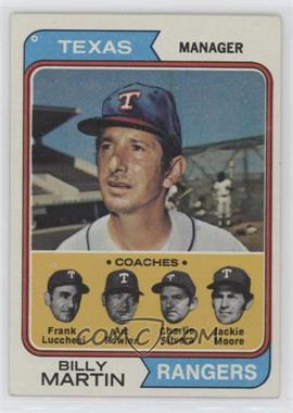 1974 Topps - [Base] #379 - Rangers Coaches (Billy Martin, Frank Lucchesi, Art Fowler, Charlie Silvera, Jackie Moore)