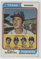 Rangers Coaches (Billy Martin, Frank Lucchesi, Art Fowler, Charlie Silvera, Jac…