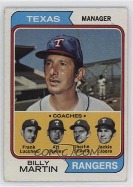 1974 Topps - [Base] #379 - Rangers Coaches (Billy Martin, Frank Lucchesi, Art Fowler, Charlie Silvera, Jackie Moore)