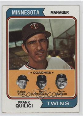 1974 Topps - [Base] #447 - Twins Coaches (Frank Quilici, Ralph Rowe, Vern Morgan, Buck Rodgers)