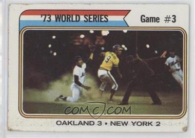 1974 Topps - [Base] #474 - '73 World Series - Game #3 (Oakland 3 New York 2) [Poor to Fair]