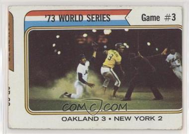 1974 Topps - [Base] #474 - '73 World Series - Game #3 (Oakland 3 New York 2) [Poor to Fair]