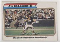 '73 World Series - A's Celebrate (Win 2nd Consecutive Championship!) [Poor …