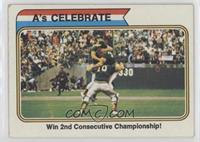 '73 World Series - A's Celebrate (Win 2nd Consecutive Championship!)