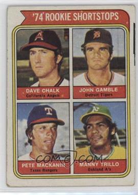 1974 Topps - [Base] #597 - Rookie Shortstops - Dave Chalk, John Gamble, Pete Mackanin, Manny Trillo [Poor to Fair]