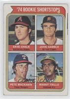 Rookie Shortstops - Dave Chalk, John Gamble, Pete Mackanin, Manny Trillo [Good&…