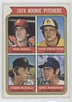 Rookie Pitchers - Ron Diorio, Dave Freisleben, Frank Ricceli, Greg Shanahan (Wa…