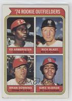 Rookie Outfielders - Ed Armbrister, Rich Bladt, Brian Downing, Bake McBride
