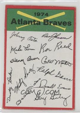1974 Topps - Team Checklists #_ATBR.2 - Atlanta Braves (Two Stars on Back) [Good to VG‑EX]