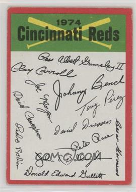 1974 Topps - Team Checklists #_CIRE.1 - Cincinnati Reds (One Star on Back)