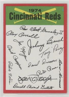 1974 Topps - Team Checklists #_CIRE.1 - Cincinnati Reds (One Star on Back)