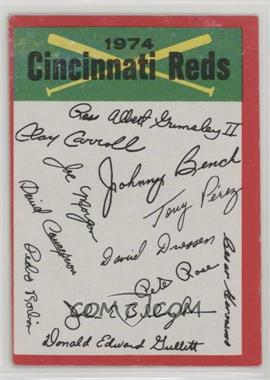 1974 Topps - Team Checklists #_CIRE.1 - Cincinnati Reds (One Star on Back)
