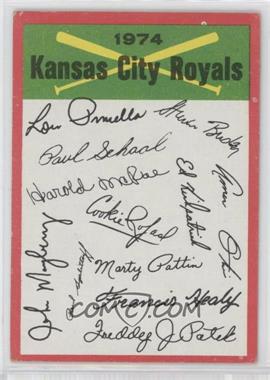 1974 Topps - Team Checklists #_KACR.1 - Kansas City Royals (One Star on Back)