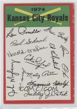 1974 Topps - Team Checklists #_KACR.1 - Kansas City Royals (One Star on Back)