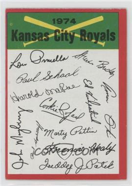 1974 Topps - Team Checklists #_KACR.1 - Kansas City Royals (One Star on Back)