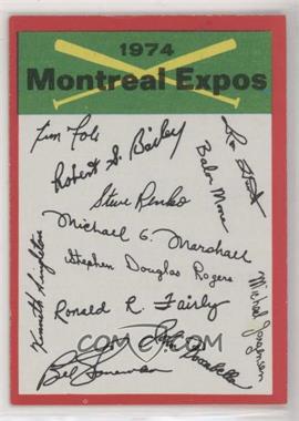 1974 Topps - Team Checklists #_MOEX.2 - Montreal Expos Team (Two Stars on Back) [Good to VG‑EX]