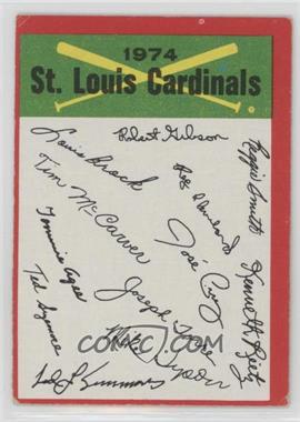 1974 Topps - Team Checklists #_STLC.2 - St Louis Cardinals (Two Stars on Back) [Good to VG‑EX]